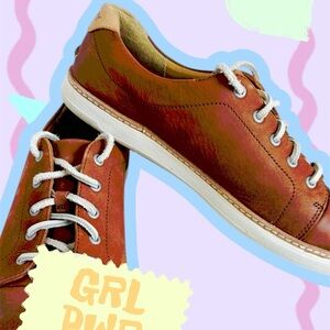 Sperry Brown and Tan Sneakers with Suede Upper and White Laces leather